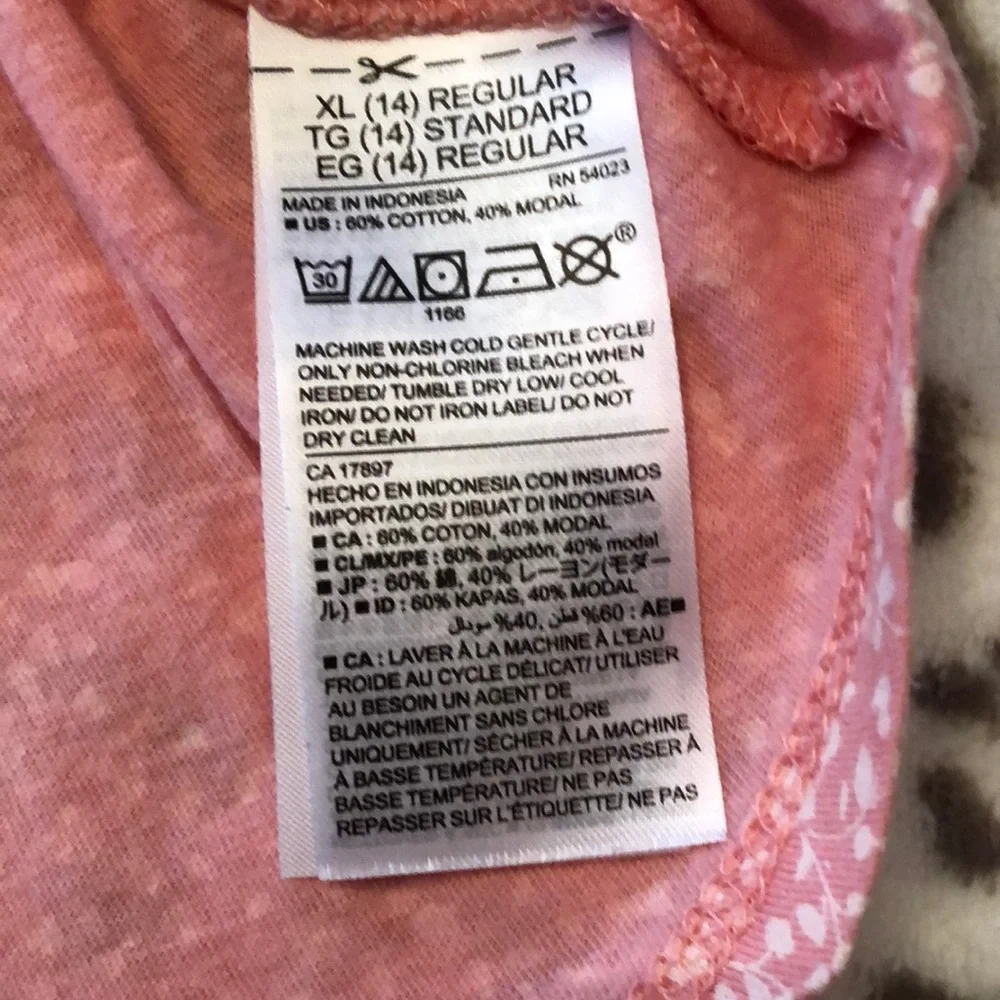 Old Navy Floral Pink A-line Swing Top XL 14 Girls